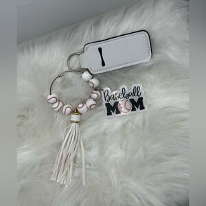 Baseball Mom Keychain with Tassel